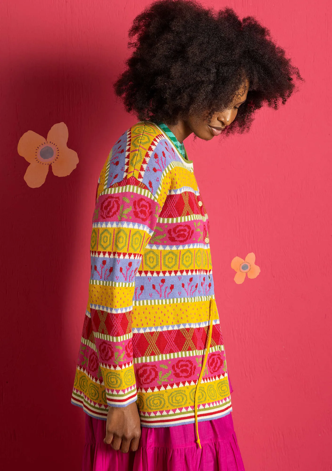 Gudrun Sjödén Strickjacken>Strickjacke „Klara“ aus Bio-/Recycling-Baumwolle Rapsfeld