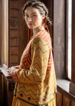 Gudrun Sjödén Strickjacken>Strickjacke „Maria“ aus Bio-/Recycling-Baumwolle Ocker