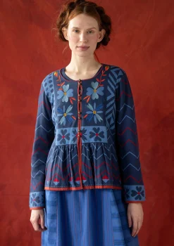 Gudrun Sjödén Strickjacken>Strickjacke „Maria“ aus Bio-/Recycling-Baumwolle Indigo
