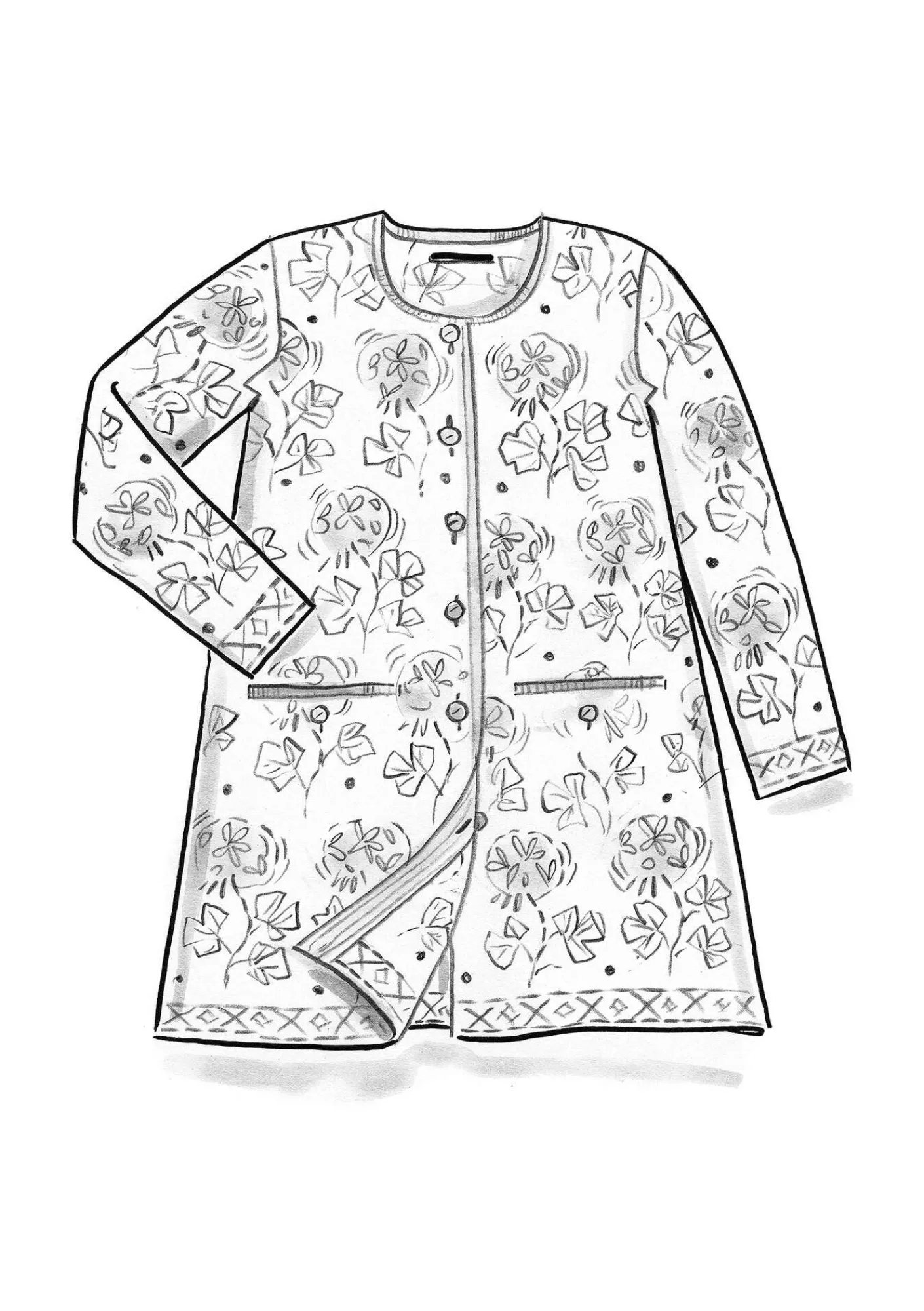 Gudrun Sjödén Strickjacken>Strickjacke „Mårbacka“ aus Bio-/Recycling-Baumwolle Aubergine