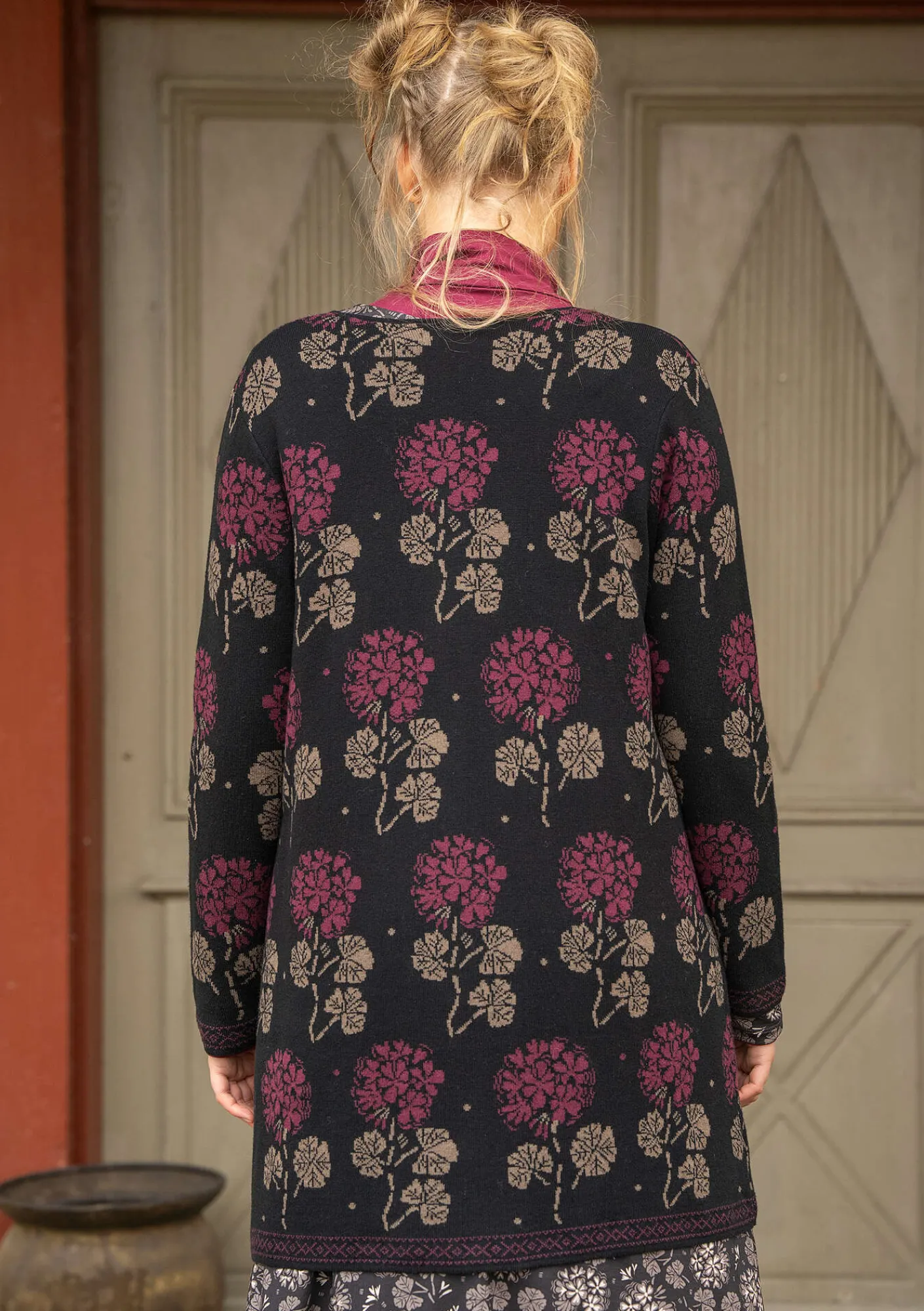 Gudrun Sjödén Strickjacken>Strickjacke „Mårbacka“ aus Bio-/Recycling-Baumwolle Schwarz