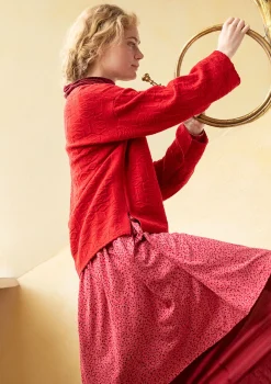 Gudrun Sjödén Strickjacken>Strickjacke „Nova“ aus Lammwolle Tomate-melange