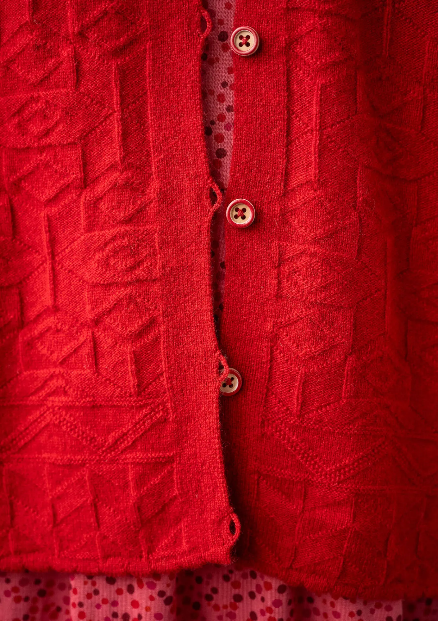 Gudrun Sjödén Strickjacken>Strickjacke „Nova“ aus Lammwolle Tomate-melange