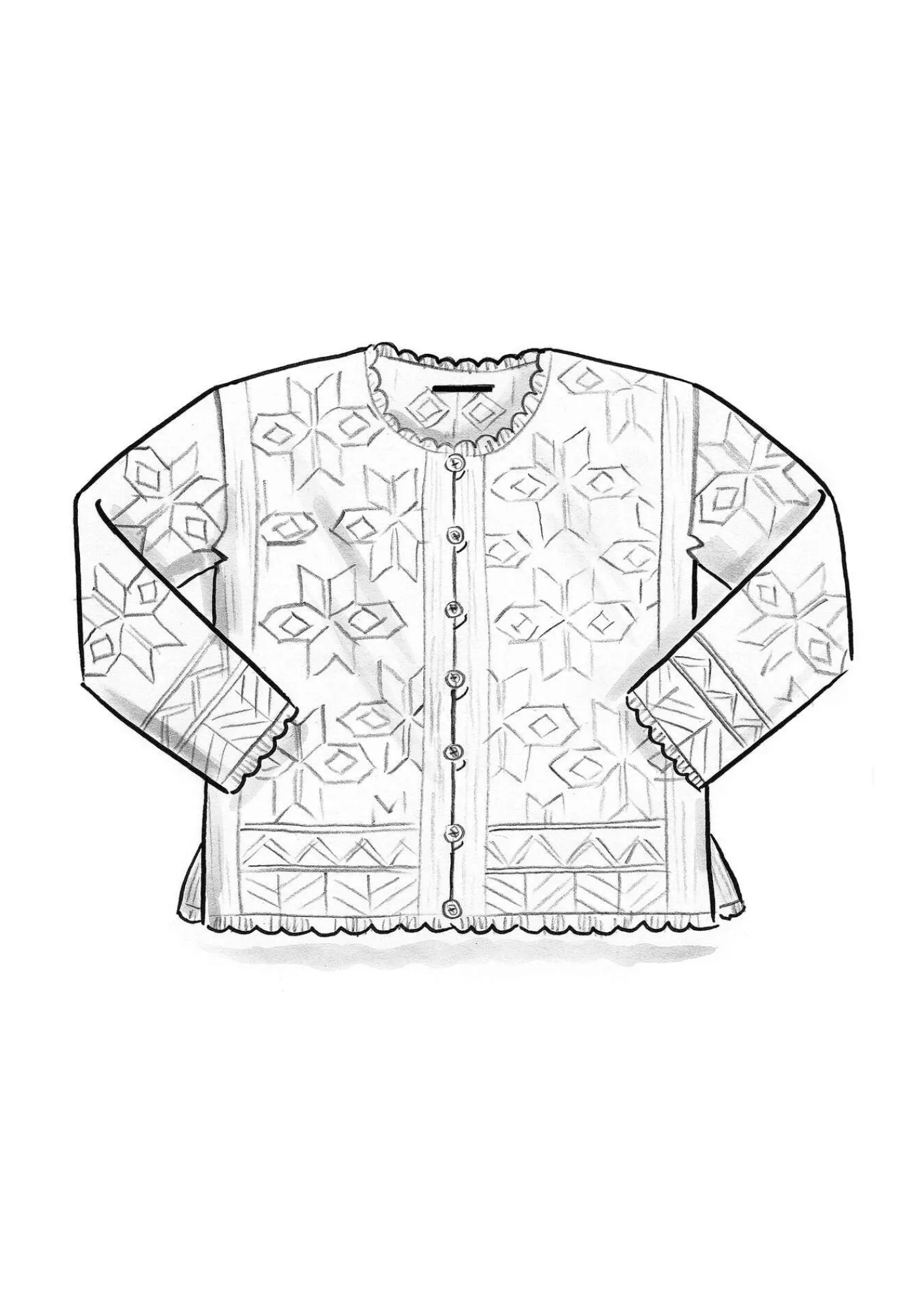 Gudrun Sjödén Strickjacken>Strickjacke „Nova“ aus Lammwolle Senf-melange