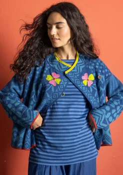 Gudrun Sjödén Strickjacken>Strickjacke „Viktoria“ aus Baumwolle/Lammwolle Indigo