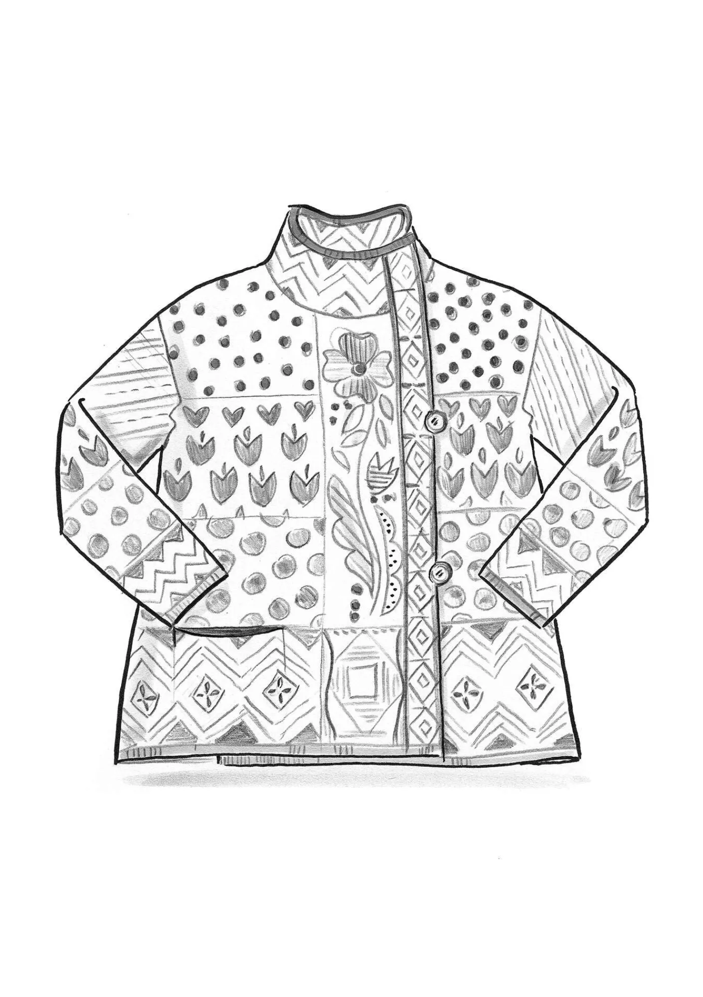 Gudrun Sjödén Strickjacken>Strickjacke „Viktoria“ aus Baumwolle/Lammwolle Indigo