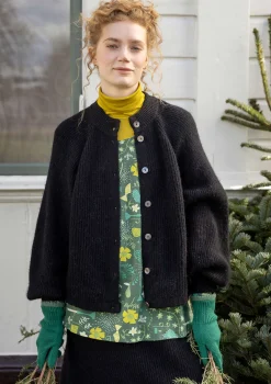 Gudrun Sjödén Strickjacken>Strickjacke „Vinternatt“ aus Bio- und Recycling-Baumwolle/Alpakawollgemisch Schwarz