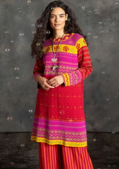 Gudrun Sjödén Kleider>Strickkleid „Kajsa“ aus Bio-/Recycling-Baumwolle Mohn