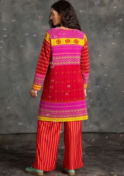 Gudrun Sjödén Kleider>Strickkleid „Kajsa“ aus Bio-/Recycling-Baumwolle Mohn