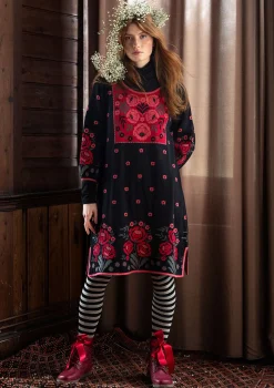 Gudrun Sjödén Kleider>Strickkleid „Stine“ aus Bio-/Recycling-Baumwolle Schwarz