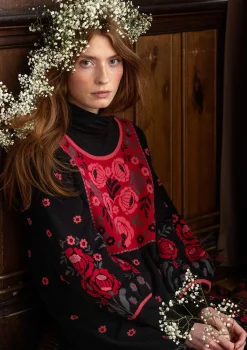 Gudrun Sjödén Kleider>Strickkleid „Stine“ aus Bio-/Recycling-Baumwolle Schwarz