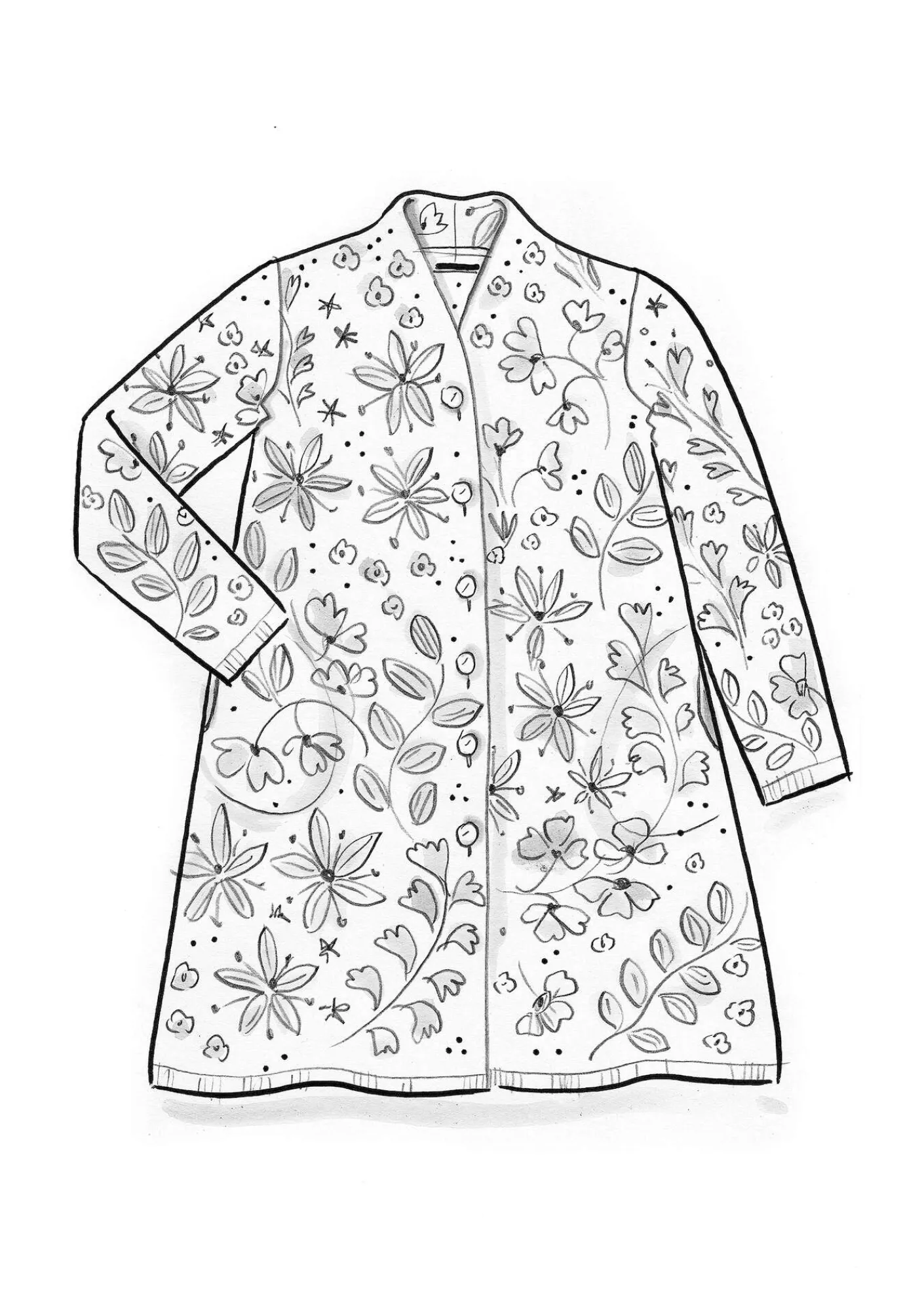 Gudrun Sjödén Jacken & Mäntel|Strickjacken>Strickmantel „Saga“ aus Recycling-Wolle Rost-melange