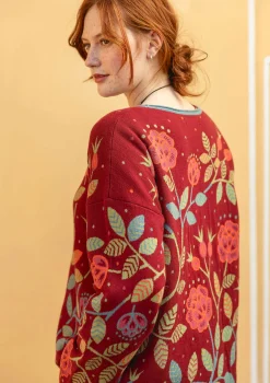 Gudrun Sjödén Pullover & Shirts>Strickpullover „Nyponros“ aus Bio-/Recycling-Baumwolle Achatrot