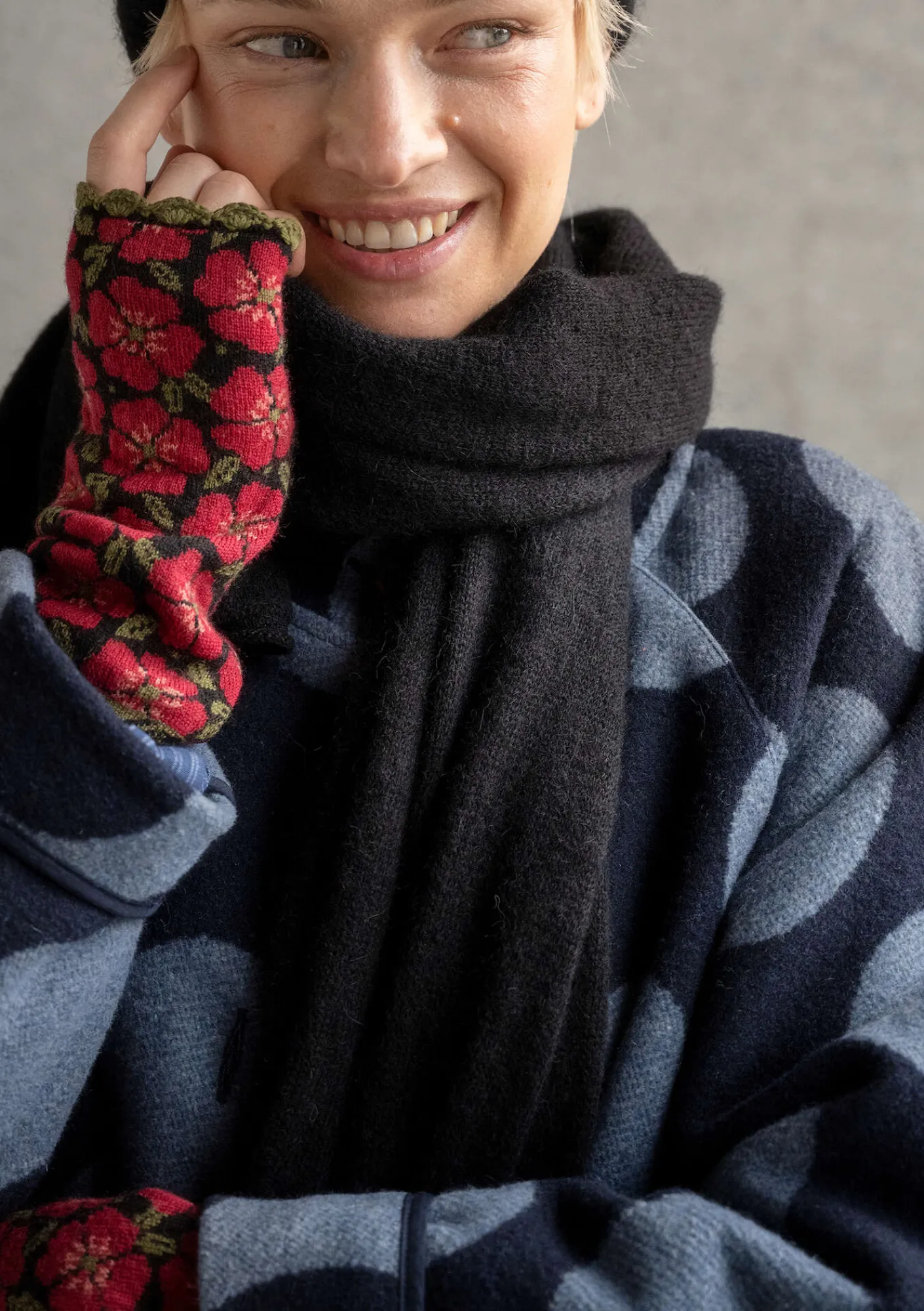 Gudrun Sjödén Accessoires|Schals Und Tücher>Strickschal aus Alpakagemisch Schwarz