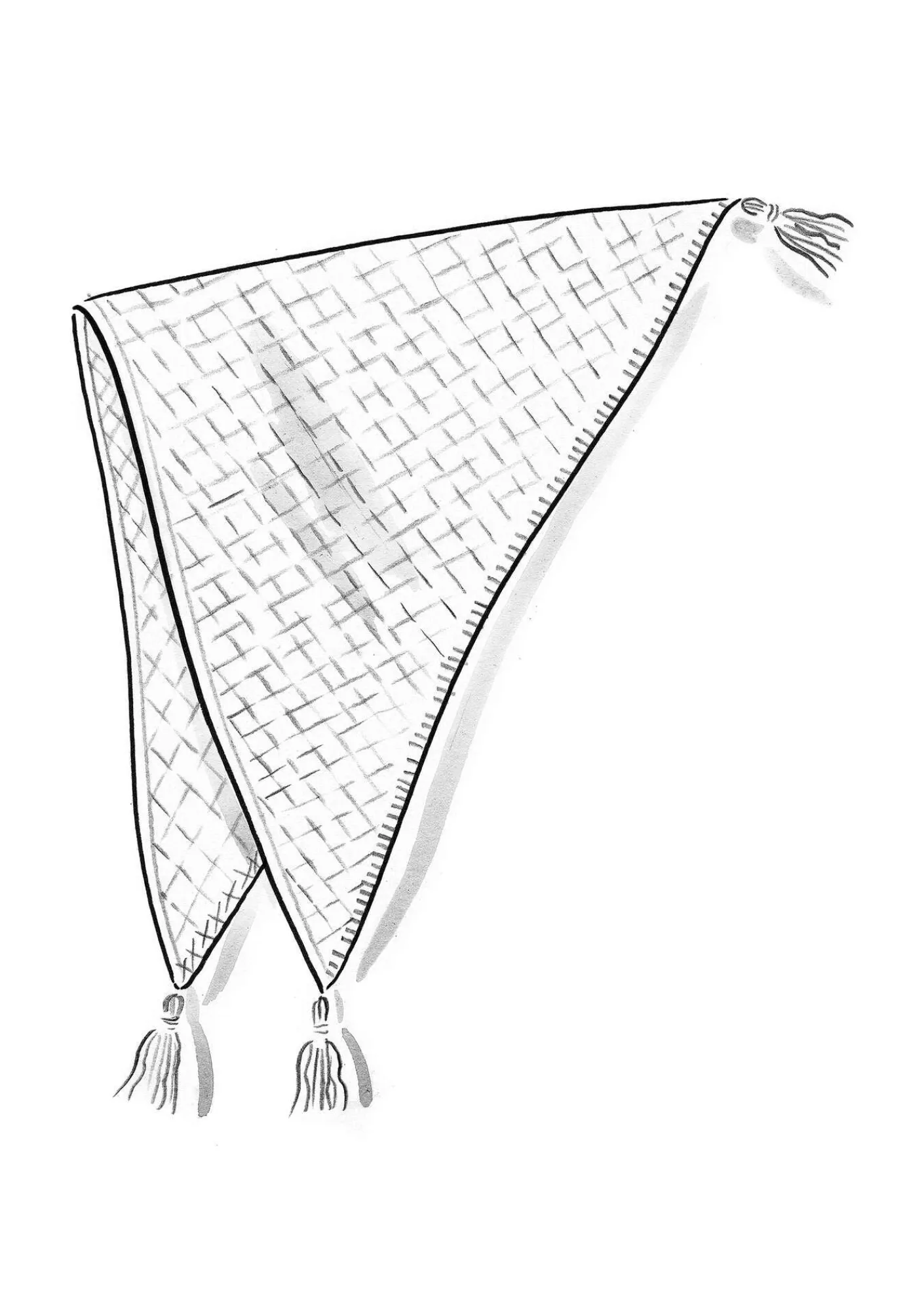 Gudrun Sjödén Accessoires>Strickschal aus Lammwolle/ Recycling-Wolle Schwarz