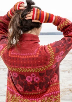 Gudrun Sjödén Tuniken>Stricktunika „Borealis“ aus Bio- und Recycling-Baumwolle/Wolle Achatrot