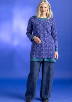 Gudrun Sjödén Tuniken>Stricktunika „Freja“ aus Bio-/Recycling-Baumwolle Veilchen