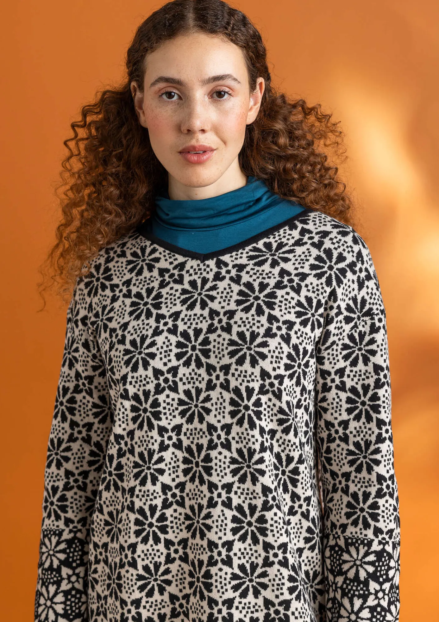 Gudrun Sjödén Tuniken>Stricktunika „Freja“ aus Bio-/Recycling-Baumwolle Feder