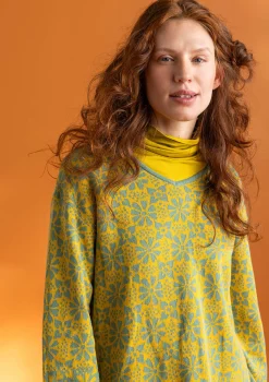 Gudrun Sjödén Tuniken>Stricktunika „Freja“ aus Bio-/Recycling-Baumwolle Olivenöl