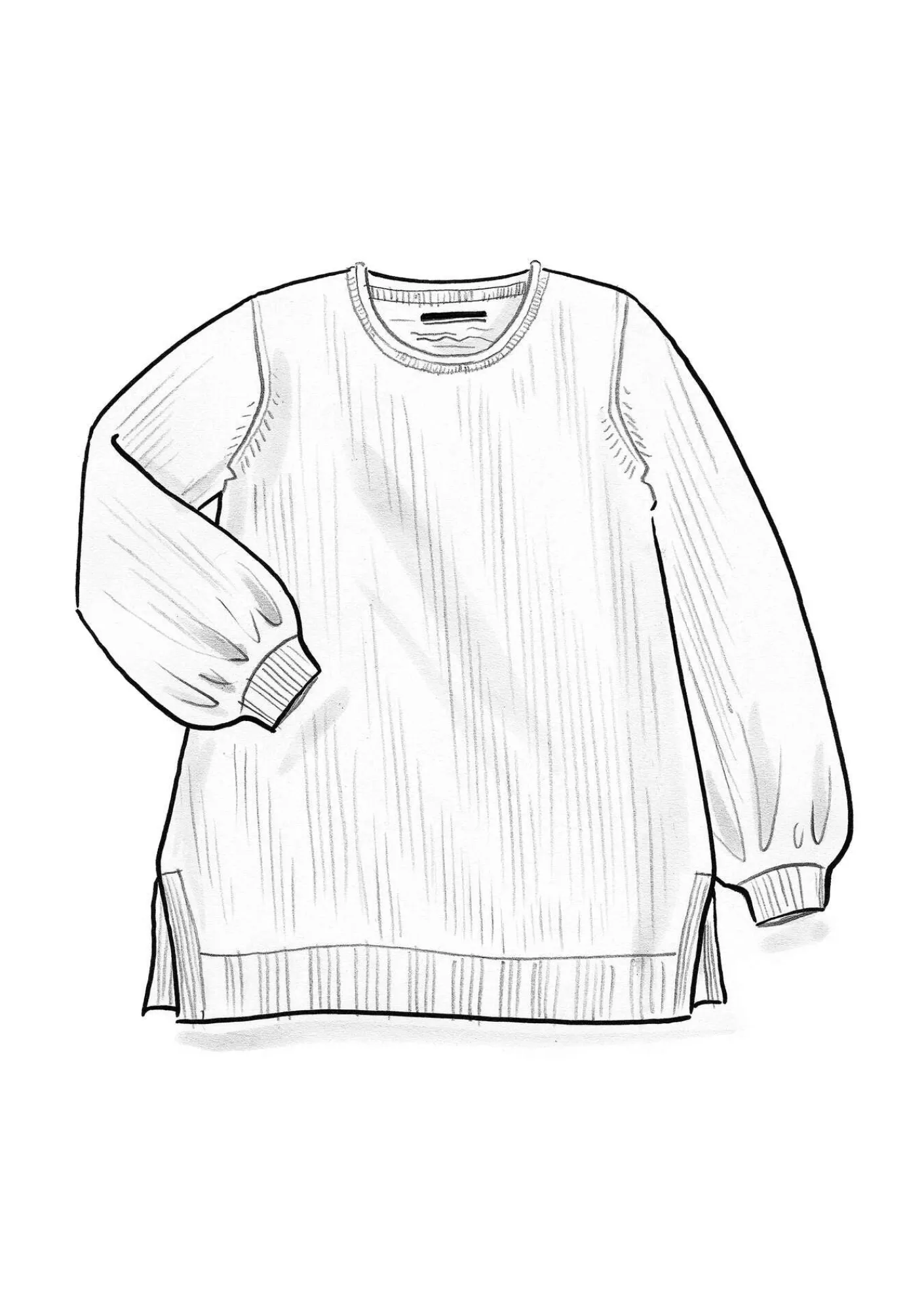 Gudrun Sjödén Tuniken>Stricktunika „Vinternatt“ aus Bio- und Recycling-Baumwolle/Alpakawollgemisch Schwarz