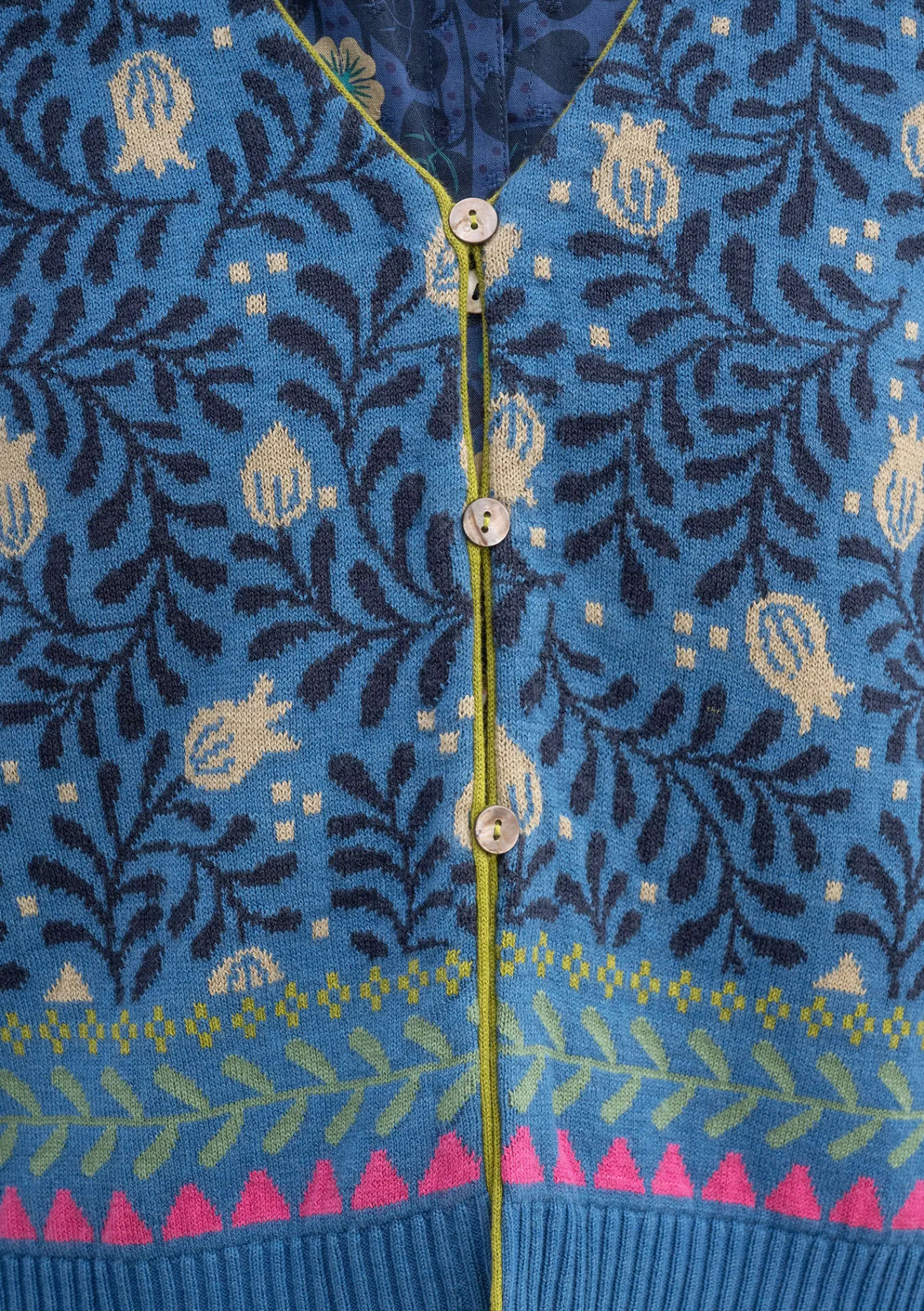 Gudrun Sjödén Westen>Strickweste „Aurora“ aus Bio- und Recycling-Baumwolle/Wolle Zartindigo