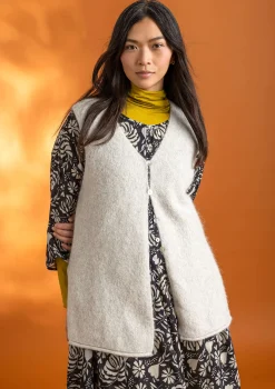 Gudrun Sjödén Westen>Strickweste aus Alpakagemisch Feder-melange