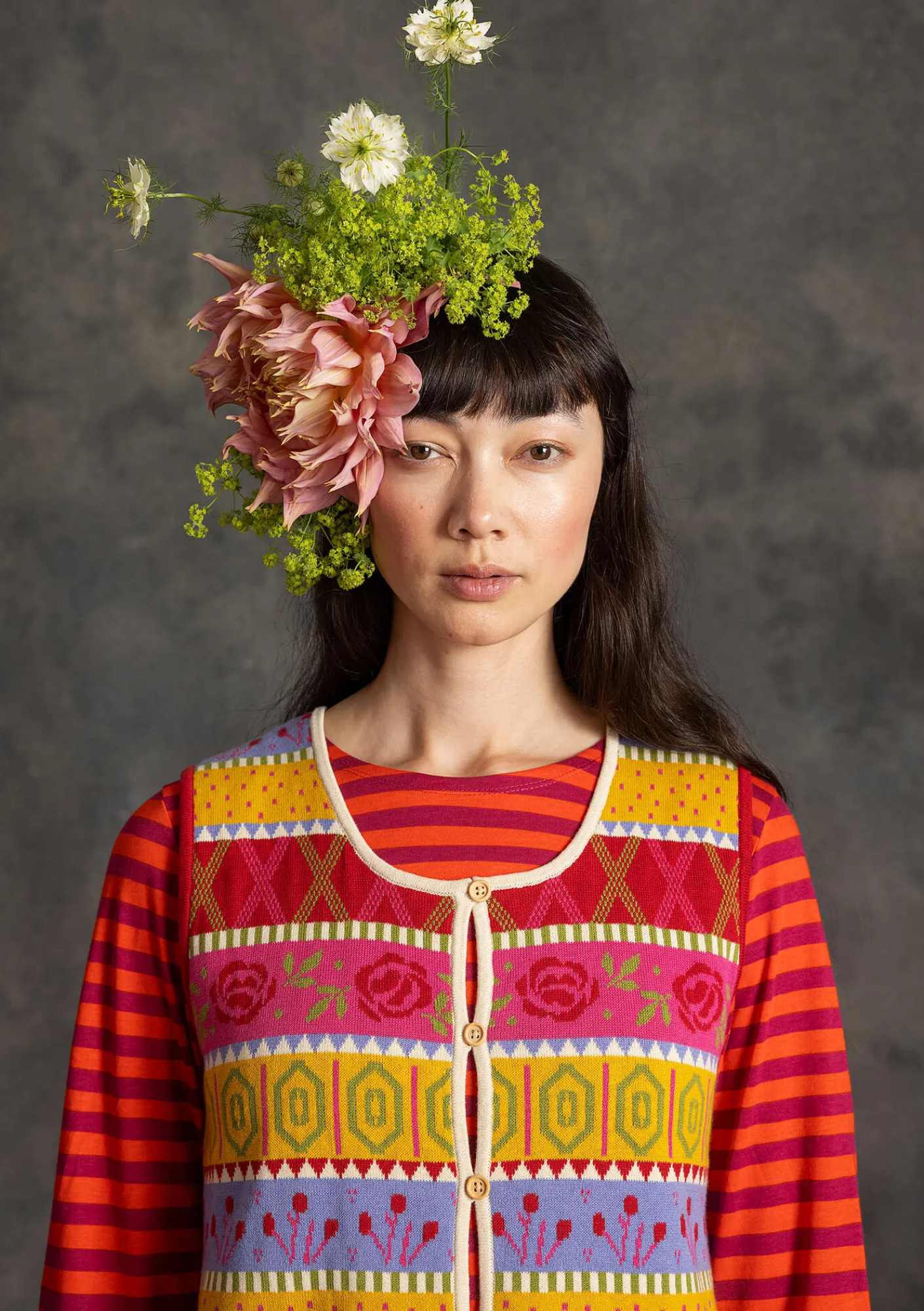 Gudrun Sjödén Westen>Strickweste „Klara“ aus Bio-/Recycling-Baumwolle Rapsfeld