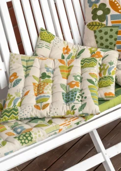 Gudrun Sjödén Kissen|Küche & Esszimmer>Stuhlkissen „Flower pots“ aus Bio-Baumwolle Blattgrün