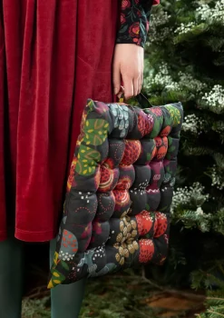 Gudrun Sjödén Küche & Esszimmer>Stuhlkissen „Fruits“ aus Bio-Baumwolle Dunkelaschgrau