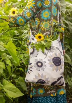 Gudrun Sjödén Taschen>Tasche „Sunflower“ aus Öko-Baumwolle/Leinen Ungebleicht
