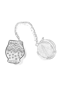 Gudrun Sjödén Küche & Esszimmer>Teesieb „Flower pots“ aus Keramik/Metall Staubgrün