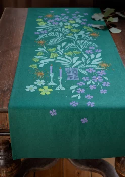 Gudrun Sjödén Tischdecken & -läufer|Küche & Esszimmer>Tischläufer „Gnistra“ aus Bio-Baumwolle Hellflaschengrün