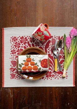 Gudrun Sjödén Küche & Esszimmer>Tischset „Gnistra“ aus Bio-Baumwolle Tomate