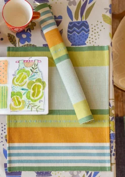 Gudrun Sjödén Tischdecken & -läufer|Küche & Esszimmer>Tischset „Wild rose“ aus Bio-Baumwolle Blattgrün