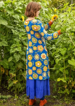 Gudrun Sjödén Kleider>Trikotkleid „Sunflower“ aus Lyocell/Elasthan Kornblumenblau