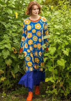 Gudrun Sjödén Kleider>Trikotkleid „Sunflower“ aus Lyocell/Elasthan Kornblumenblau