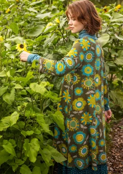 Gudrun Sjödén Kleider>Trikotkleid „Sunflower“ aus Lyocell/Elasthan Moosgrün