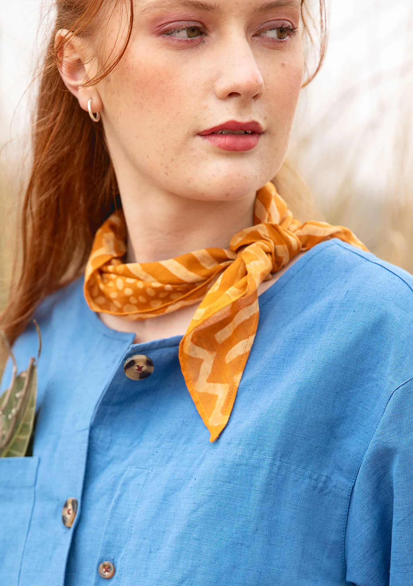 Gudrun Sjödén Schals Und Tücher>Tuch „Midgård“ aus Bio-Baumwolle Senf