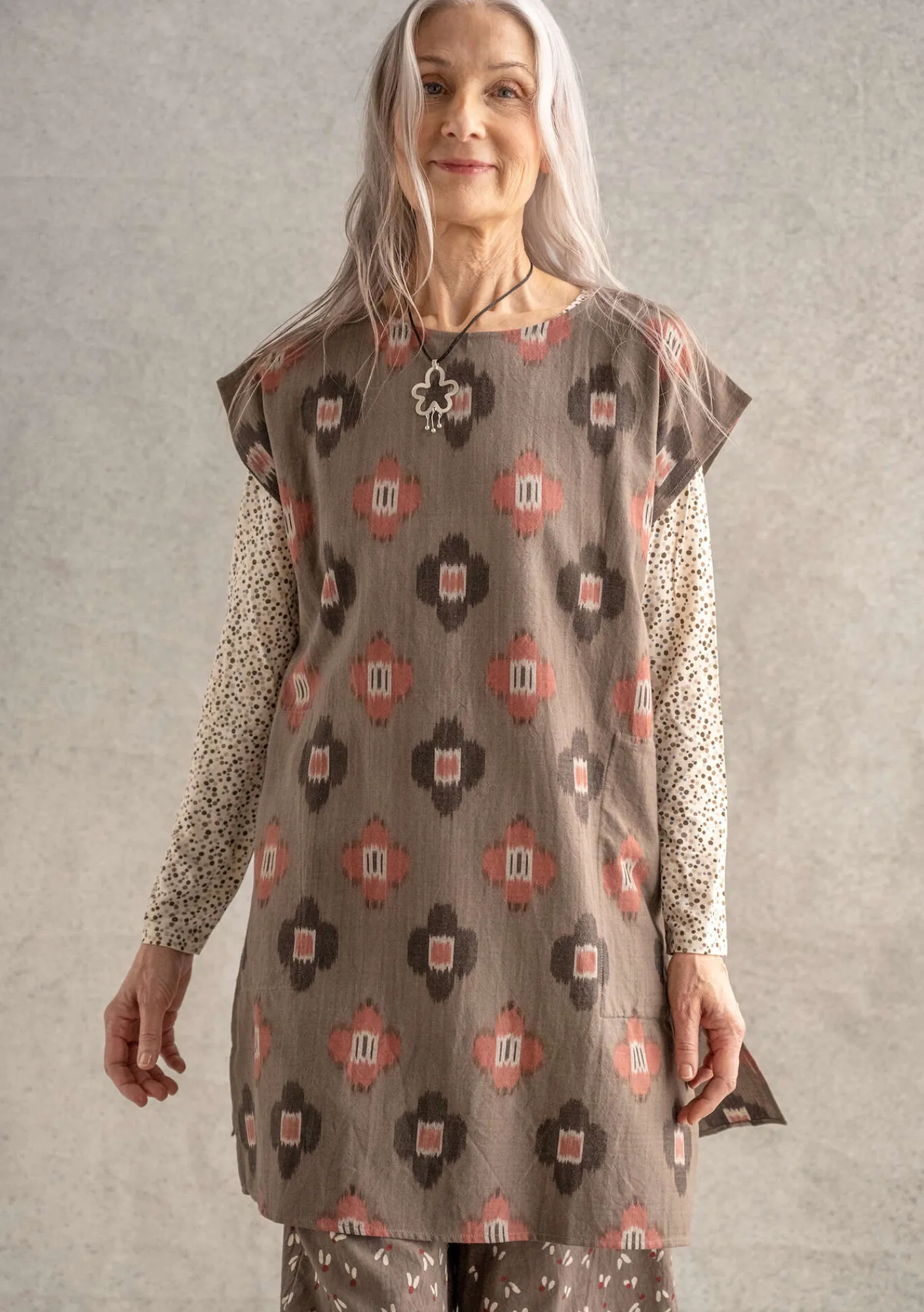 Gudrun Sjödén Tuniken>Tunika „Harda“ aus Baumwollgewebe Kartoffel