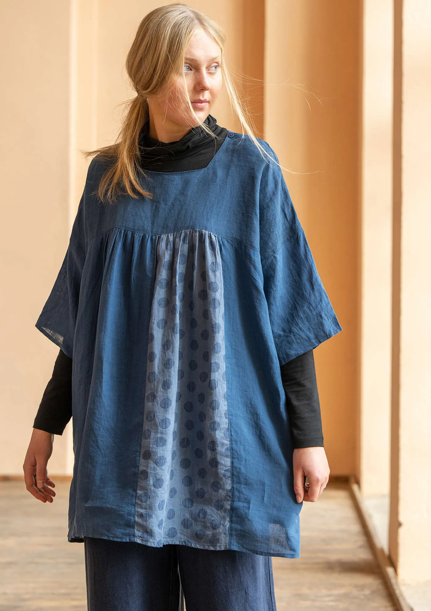 Gudrun Sjödén Tuniken>Tunika „Sonata“ aus Leinen Indigo