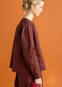 Gudrun Sjödén Pullover & Shirts>Twillbluse aus Bio-Baumwolle Rotebete