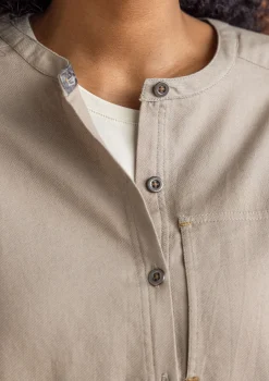 Gudrun Sjödén Pullover & Shirts>Twillbluse aus Bio-Baumwolle Taupe