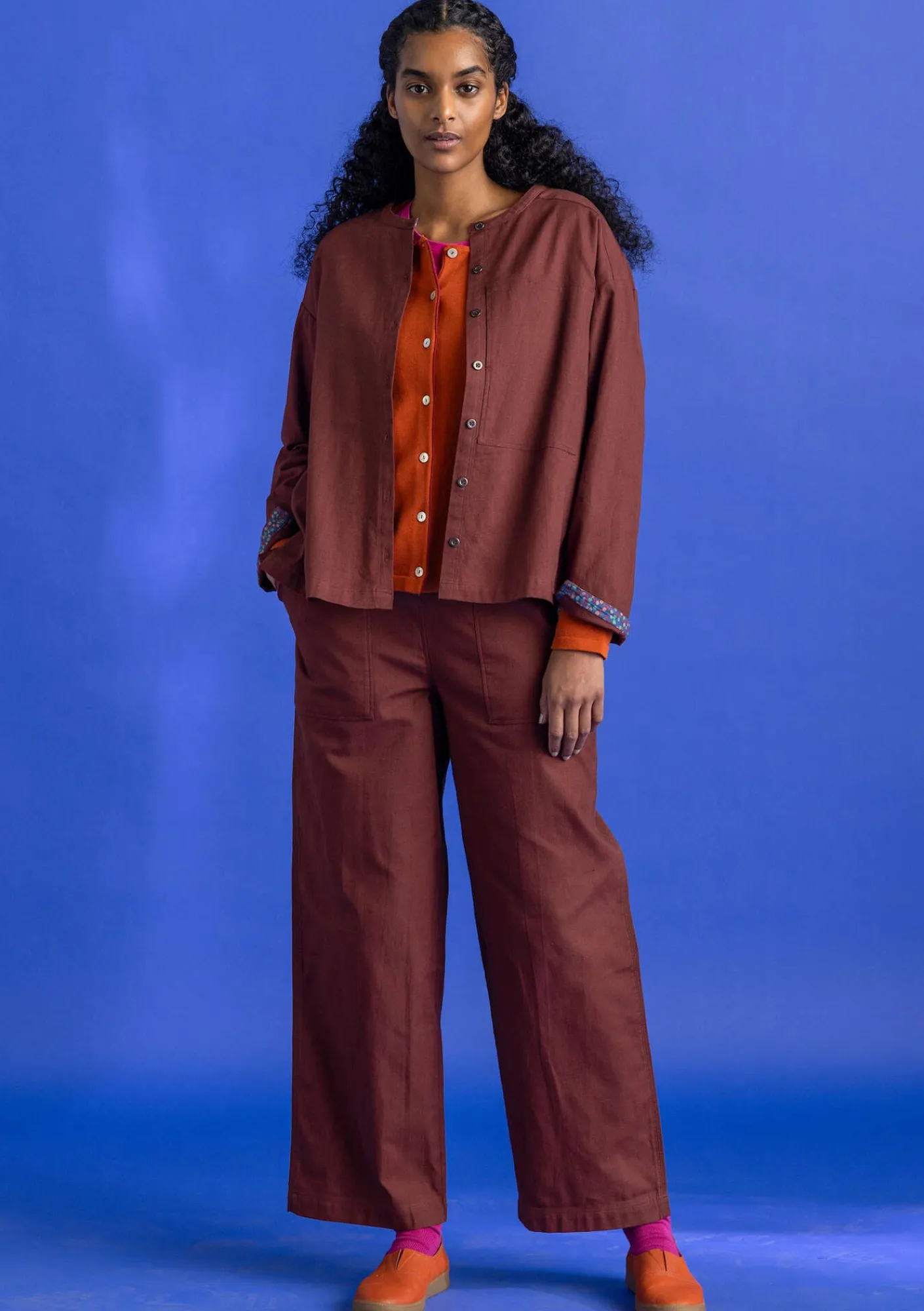 Gudrun Sjödén Hosen>Twillhose aus Bio-Baumwolle Rotebete