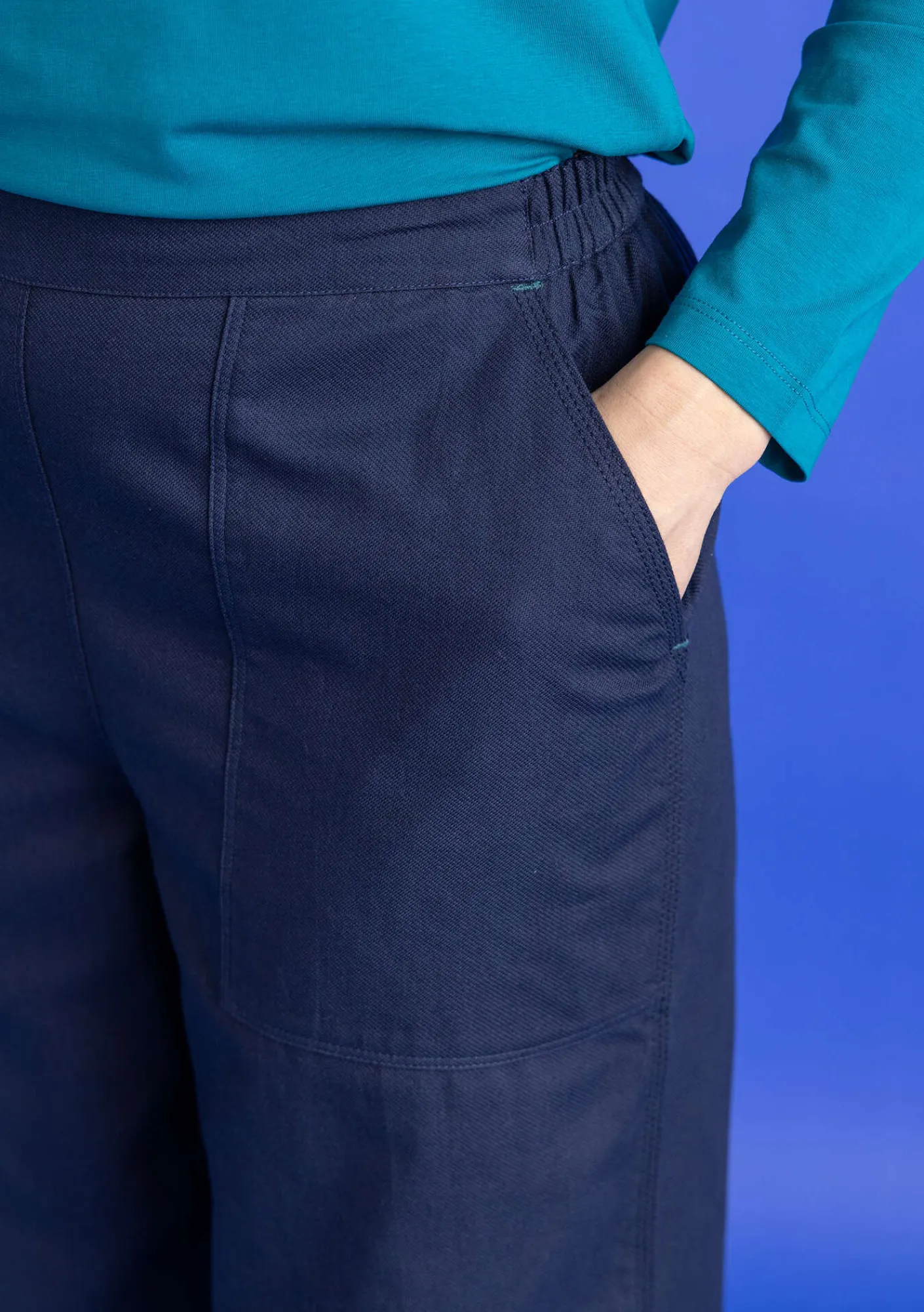 Gudrun Sjödén Hosen>Twillhose aus Bio-Baumwolle Dunkelindigo