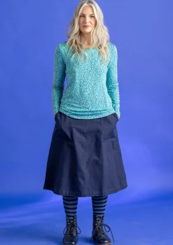 Gudrun Sjödén Röcke>Twillrock aus Bio-Baumwolle Dunkelindigo