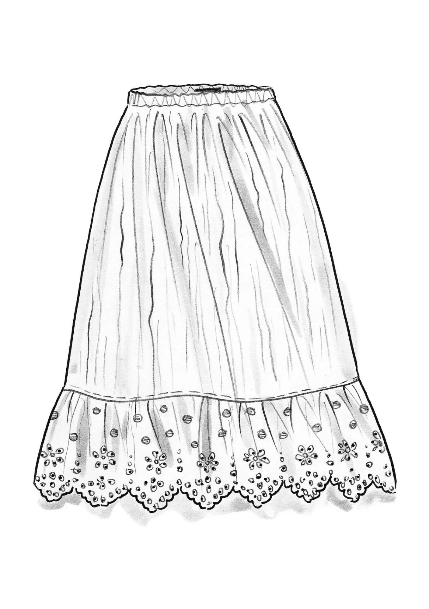 Gudrun Sjödén Röcke>Unterrock aus Bio-Baumwollgewebe Hellpetrol