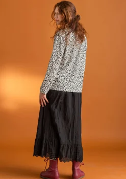 Gudrun Sjödén Röcke>Unterrock aus Bio-Baumwollgewebe Schwarz