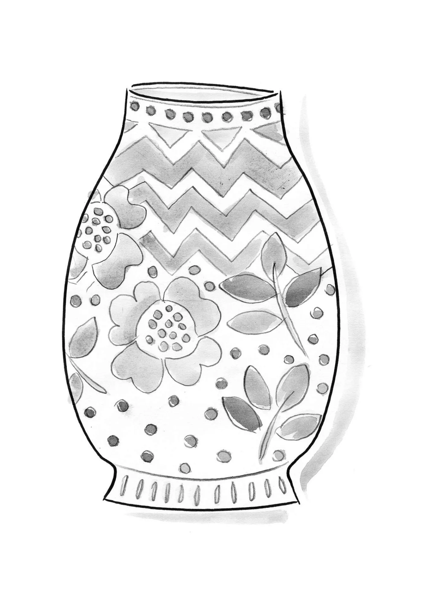 Gudrun Sjödén Geschirr|Dekoration & Accessoires>Vase „Wild rose“ aus Keramik Ungebleicht