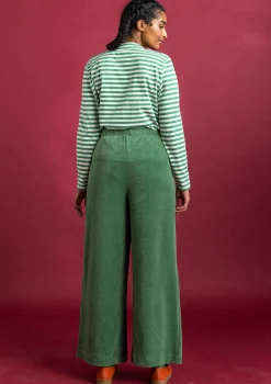Gudrun Sjödén Hosen>Velourshose aus Bio-Baumwolle/Recycling-Polyester Meeresgrün