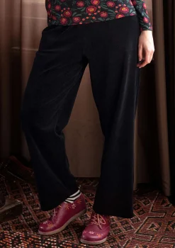 Gudrun Sjödén Hosen>Velourshose „Nora“ aus Bio-Baumwolle/Recycling-Polyester Schwarz
